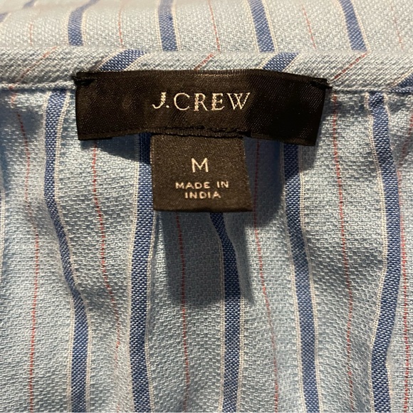 J Crew Balloon-sleeve dress in stripe Blue M Medium - Picture 5 of 7